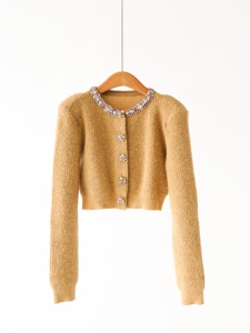 <span class=keywords><strong>Cardigan</strong></span> in Maglia Standard Autunno Inverno 2025, Nuovo Modello Leggero Color Curry, Decorazione con Bottoni Colorati di Lusso, Casual Elegante Anti-Pilling - Product Image 1