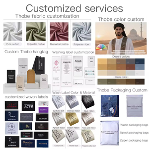 Alaseel moroccan thawb สำหรับผู้ชายผ้าโพลีเอสเตอร์ระบายอากาศอาหรับ jubba Eid สำหรับงานแต่งงานมัสยิดเสื้อผ้าทางศาสนา - Product Image 5