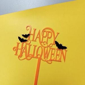 Suministros de decoración de tartas de Halloween DIY Acri negro blanco naranja rojo telaraña y fantasma para feliz Halloween - Product Image 4