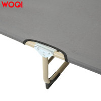 Lit pliant portable WOQI pour l'extérieur, lit pliant en métal réglable pour la plage, chaise longue pour bronzer, pour le parc et le jardin