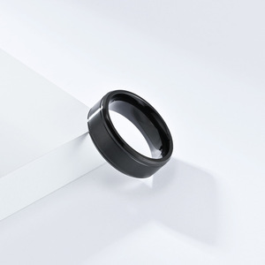 Minimalist Matte Brushed Titanium Steel <b>Rings</b> Unisex <b>Couple</b> Jewelry Everyday Wear Gold Black Steel Color Geometric Design - Product Image 4