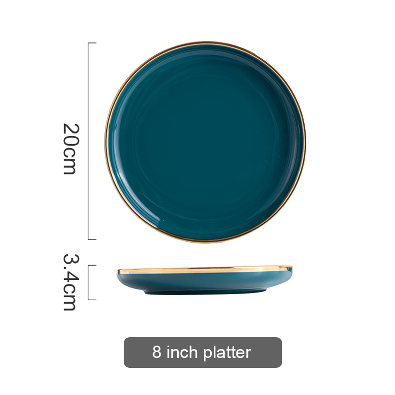 Plato verde de 8 pulgadas