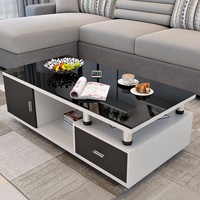 Meubles de maison modernes et simples, table basse de salon, meuble TV économique, 1,2 m/2 m, petit appartement, noir et blanc, rétractable