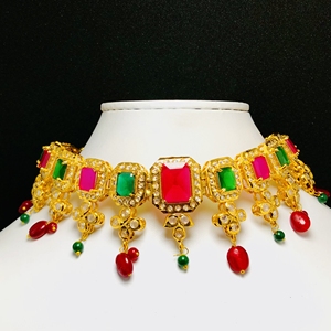 Traditional Brass Plated Pearl <b>Necklace</b> and Earrings Set <b>for</b> Women Ethnic Wedding & Party Wear Bulk Product - Product Image 2