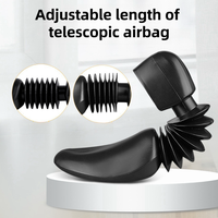 Arbre à chaussures en plastique noir réglable résistant aux plis Support de chaussure télescopique à ressort en plastique Chaussure PE Dernière