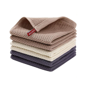 قطعة قماش قطنية متعددة الاستخدامات غير خادشة للسطح بنسيج وافل ناعم للتنظيف - Product Image 4