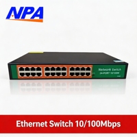Switch Ethernet ANPA AP-5024 de 24 Puertos 10/100Mbps, Montaje en Rack, Carcasa Metálica, 12Gbps, Plug and Play, Apilable, QoS, en Stock, 2 Años de Garantía, para Cámaras IP