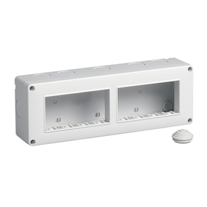 Contenitore per Interruttori a Parete Orizzontale Isoset 8M 4x2 IP40 23.8x8.3x5.5cm con Doppia Presa - Product Image 1