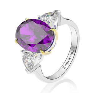 S925 Italy Silver Jewelry Single Stone Designs Oval <strong>Cubic</strong> <strong>Zirconia</strong> <strong>Engagement</strong> <strong>Ring</strong> - Product Image 6