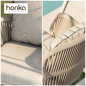 Horikaラグジュアリーガーデンロープウィービングガーデン家具卵椅子スイングキャノピーアルミフレームシングル屋外パティオスイング - Product Image 2