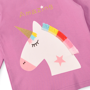 <span class=keywords><strong>Pigiama</strong></span> per Bambine in Cotone Organico Traspirante con Stampa <span class=keywords><strong>Animale</strong></span> Autunnale, Logo Personalizzato, Tessuto in Velluto e Design Personalizzati - Product Image 4