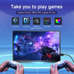 Gaming and Daily Work use Slim Design Desktop Stand 1080p Capacitive Touch Screen Portable Monitor 15