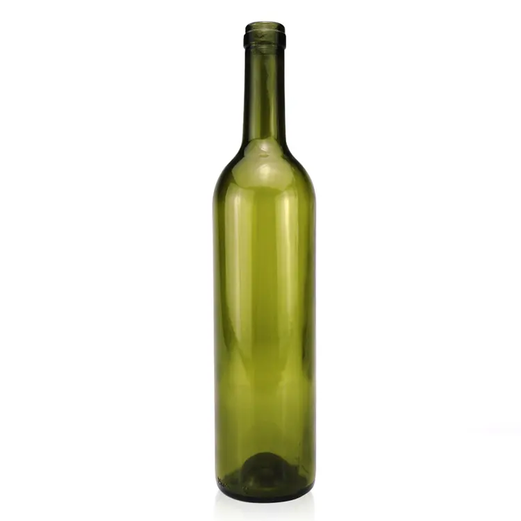 750มิลลิลิตรนายกรัฐมนตรีสีขวดสีเขียวรอบรูปร่างขวดแก้วสำหรับไวน์แดงวิญญาณ
