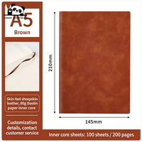 Carnet A5 à couverture souple en PU avec logo personnalisé, bloc-notes simple pour les affaires, le bureau et les notes de réunion, aspect cuir de mouton