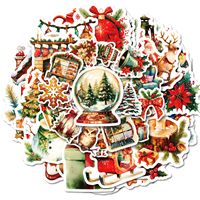 50 Pegatinas Adhesivas de Dibujos Animados con Temática Navideña para Decorar Maletas, Cuadernos y Papel