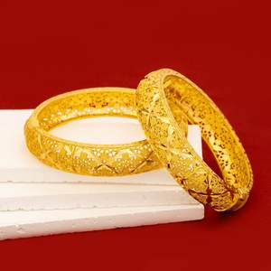 Luxe 24K Vergulde Armbanden En Armbanden Dubai Uitgehold Bloem Totem Hot Selling Bruiloft Bruid Sieraden Vrouwen - Product Image 1