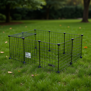 Clôture en fil métallique robuste Db, 12 panneaux rectangulaires, cage pour animaux de compagnie, utilisation intérieure/extérieure, barrière en maille de fer thermolaquée - Product Image 2