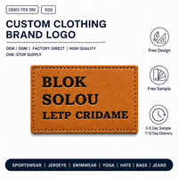 Étiquette en cuir gravée au laser, gaufrée, autocollante, écologique, patch en cuir thermocollant pour marquage de T-shirts et vêtements imprimés
