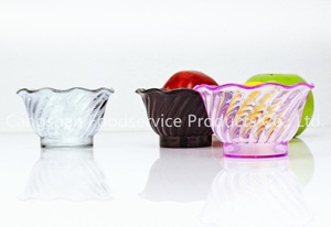 Plats et tasses en plastique de dessert, plats de sundae de crème glacée - Product Image 4