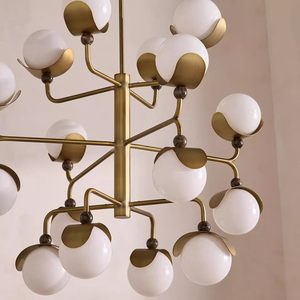 Lustre multi-têtes de style nordique, rond, doré, avec douille E27, pour salon, loft, éclairage de plafond - Product Image 4