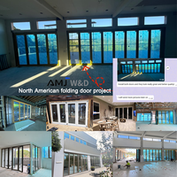 Puerta Plegable de Acordeón con Rotura de Puente Térmico Certificada por NFRC y CSA para Sala de Estar, Puertas Plegables de Aluminio con Doble Acristalamiento para Patio