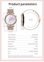 Nouvelle montre connectée élégante pour femmes avec écran AMOLED de 1,32 pouces, prévisions météo, alarme intelligente, rappel SMS, suivi de la santé, boussole, Wearfit Pro