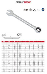 Heavy Duty 5-Point Fixed Head Double End Ratchet Wrench Adjustable Chrome Vanadium Steel Socket <b>Spanner</b> <b>Imperial</b> 2000lb-ft - Product Image 3