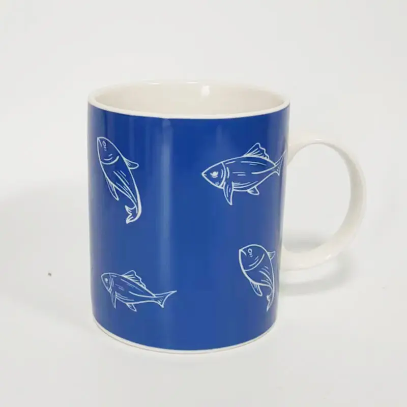 자연 해변 테마 블루 가리비 조개 불가사리 코치 바다 삽화 머그잔 컵 세라믹 커피 머그잔 선물 아이디어