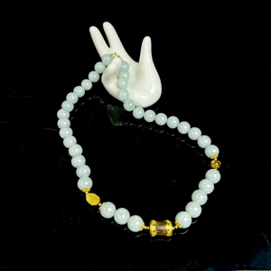 Collier de perles en jadéite birmane naturelle de qualité supérieure, collier de perles en jadéite de haute qualité pour femmes, cadeau en jadéite birmane (avec NGTC) - Product Image 3