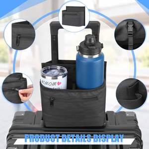 Luggage Travel Cup <b>Holder</b> with Luggage Straps Free Hand Drink Caddy Beverage <b>Bag</b> - Product Image 2
