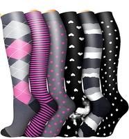 Chaussettes de cyclisme unisexes à compression au genou 20-30mhg personnalisables tricotées à la main ODM chaussettes de compression de sport