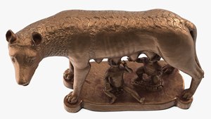 Souvenir Polyresin personalizzato Capitoline wolf_con Romulus e statua di Remus - Product Image 3