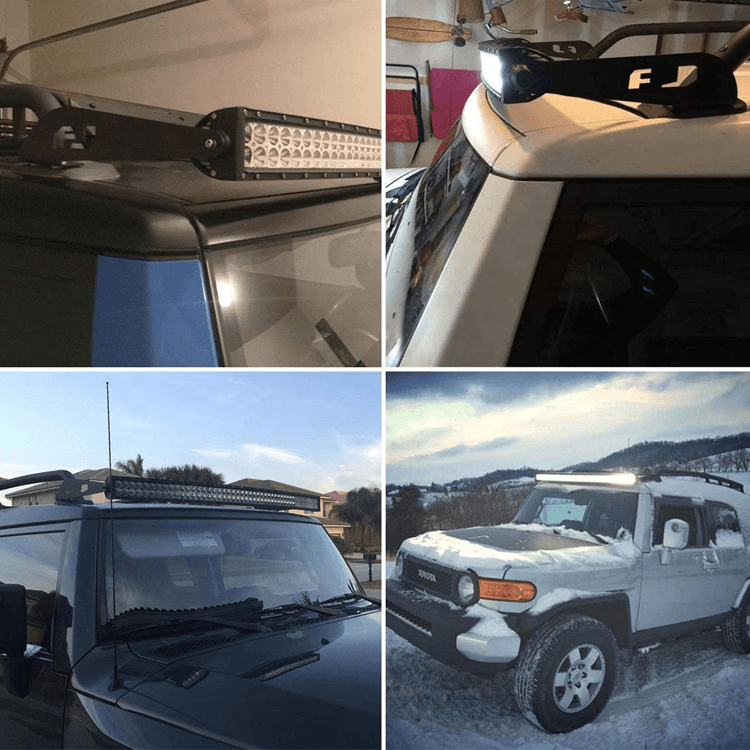 FJクルーザー用アルミ切り出しバッテリーマウントブラケットとキャップ