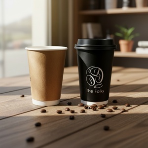 Vasos Desechables para Café Sunshine con Tapas de Papel Antiderrames para Viaje, para Chocolate Caliente y Suministros para Barras de Cacao - Product Image 4