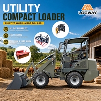 Chargeur électrique avec plusieurs accessoires disponibles, direction entièrement hydraulique, LOGWAY, design compact, petits projets, chargeur électrique