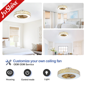 Quạt Trần Led 1Stshine Schlafzimmer Kleiner 3 Gang Gold Finish Leiser Ventilator Mit Naturlichem Wind - Product Image 4