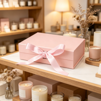 Anpassbare Dreifarbige Kartonverpackung Faltbare Magnetische Papier-Geschenkbox für Handgemachte Duftkerzen