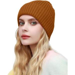 Roybens Womens Wool Knit <b>Beanie</b> Ski Cap Warm Winter Hat Unisex Soft Cuffed Skull Cap for Outdoor Activities - Product Image 5