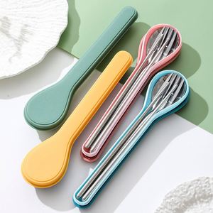 Ensemble de couverts de camping avec étui de rangement, couverts de voyage en acier inoxydable, cuillère et baguettes portables - Product Image 4
