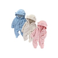 Combinaison chaude et confortable pour bébé fille, avec capuche à oreilles d'ours, épaisse, pour l'automne