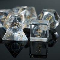 Pour Udixi Logo personnalisé RPG Donjons et Dragons 7PC Jeu de dés en verre polyédrique