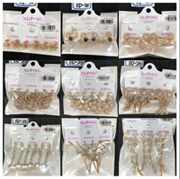 Bijoux XUPING en gros – Boucles d'oreilles pendantes et créoles plaquées or 24 carats, avec cristaux, motifs géométriques, floraux, cœur, étoile, lune pour femme