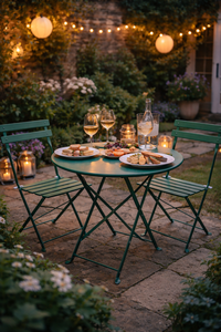 <span class=keywords><strong>Set</strong></span> Bistrot Pieghevole in Acciaio a 3 Pezzi, Arredo Compatto da Giardino per Patio <span class=keywords><strong>e</strong></span> Balcone - Product Image 4