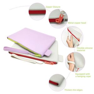 Silicone Zipper Fashion Unisex Solid Color Coin Purse <b>Wrist</b> <b>Strap</b>-Eco-Friendly Water Resistant Durable High Quality Portable - Product Image 2