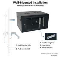 Armoire serveur murale 9U de 450 mm de profondeur, rack réseau informatique, porte en verre standard, pour équipement informatique 19 pouces
