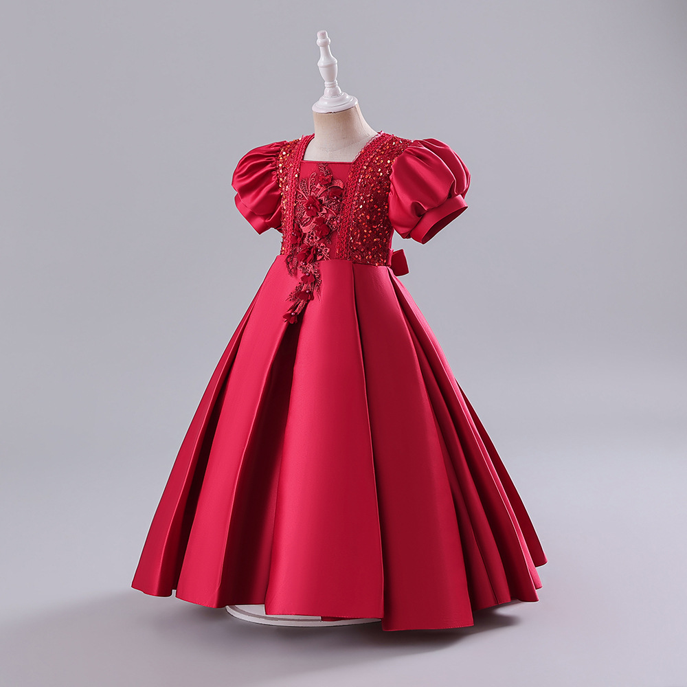 Long Bridesmaid Kids Clothes - Princess Gown Party Dress