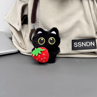 Porte-clés Noir Amusant Chaton Diable Adorable, Pendentifs pour Fête et Halloween, Décoration de Sac, Cadeau pour Couple