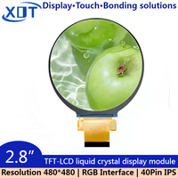 2,8 Zoll TFT LCD Display 480x480 Auflösung RGB 40-Pin LED-Hintergrundbeleuchtung ST7701S Treiber-IC 350 Nits Helligkeit Anzeigemodul