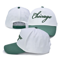 Casquette de baseball structurée à 5 panneaux, logo brodé personnalisé, bicolore, 100% coton sergé avec visière incurvée, style streetwear