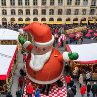Père Noël gonflable géant d'extérieur avec éclairage LED, grande mascotte gonflable de Père Noël sur pied pour la décoration des centres commerciaux